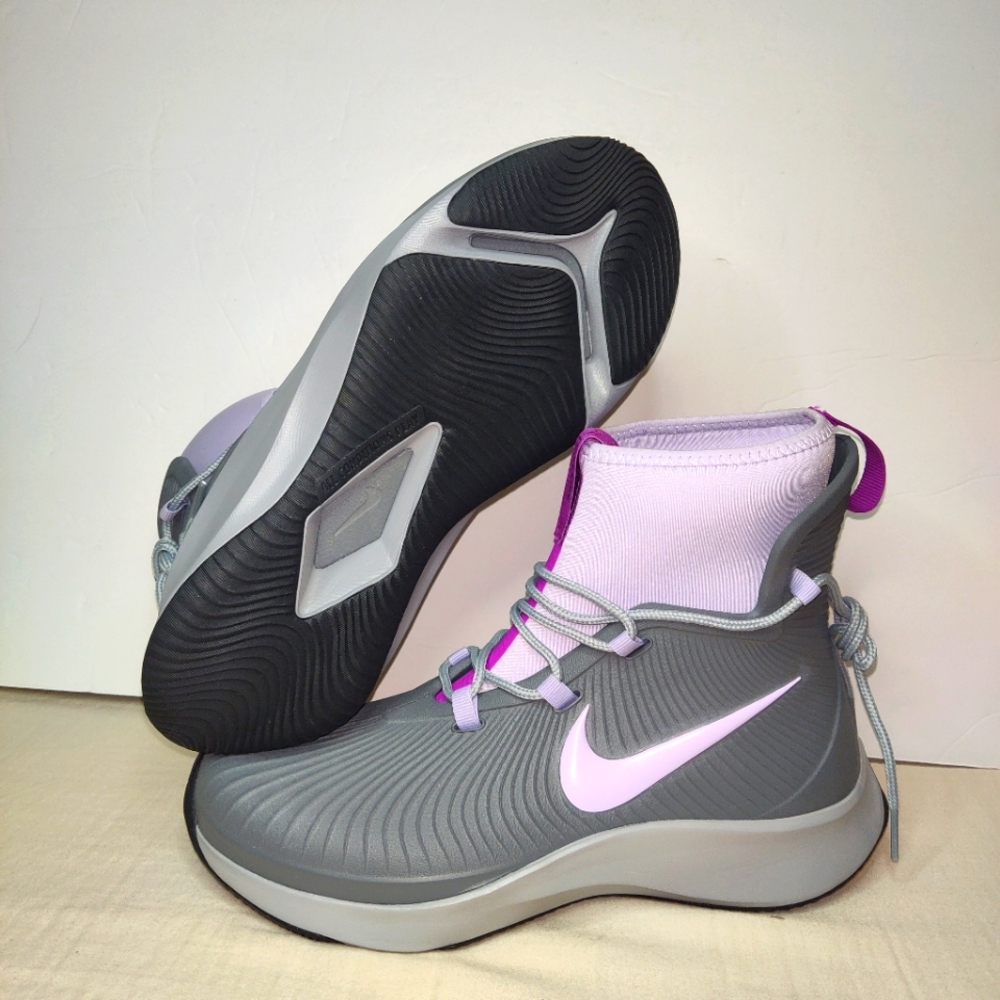 Nike Binzie Waterproof Rain Boots Sneakers  Grey/LilacGirls Size 7y